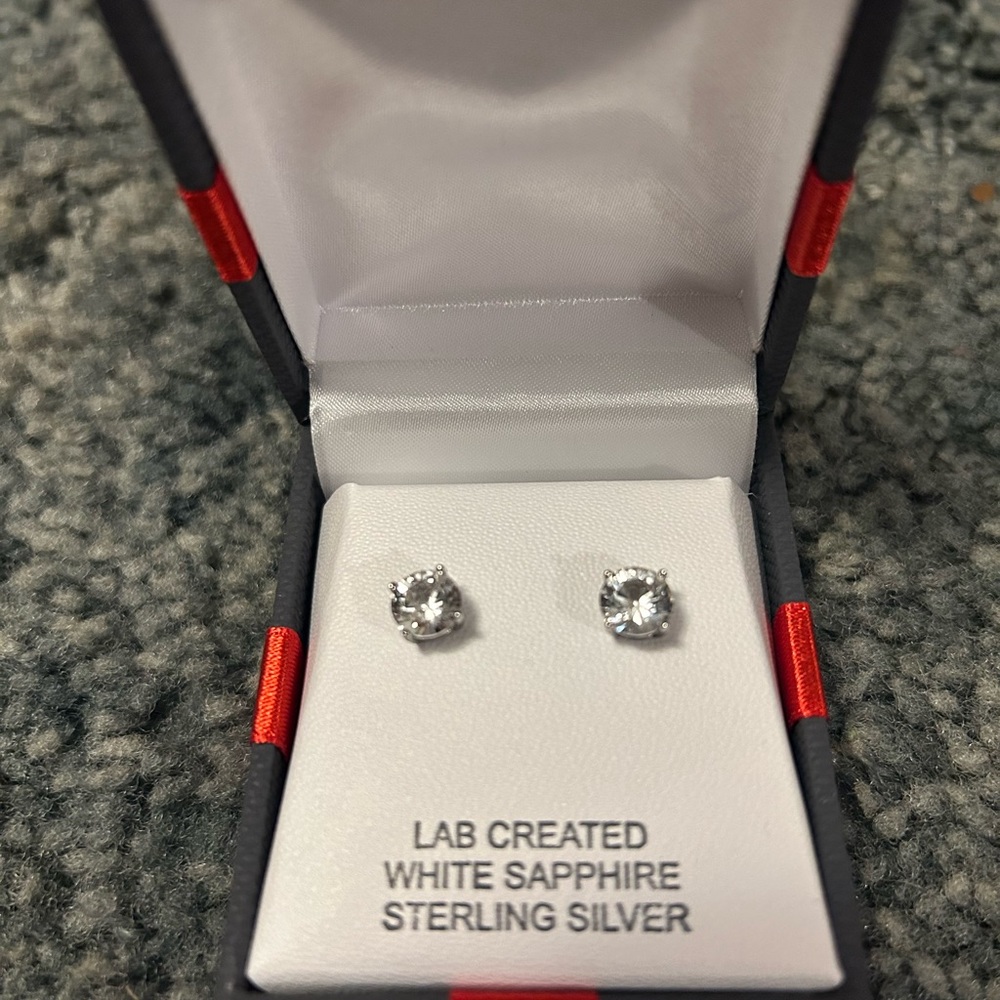 White Sapphire Earrings